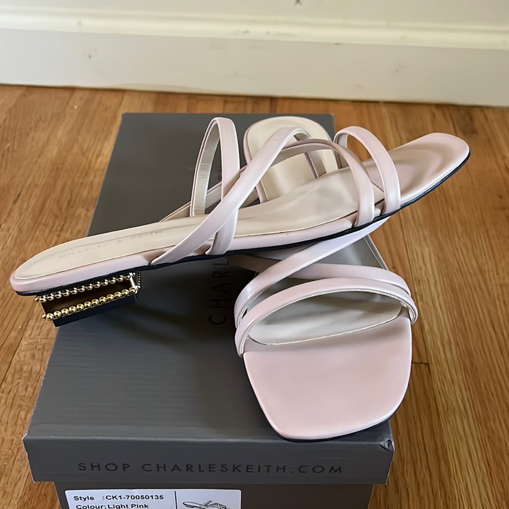 Strappy Sculptural Heel Sandals - Light Pink. NEW!